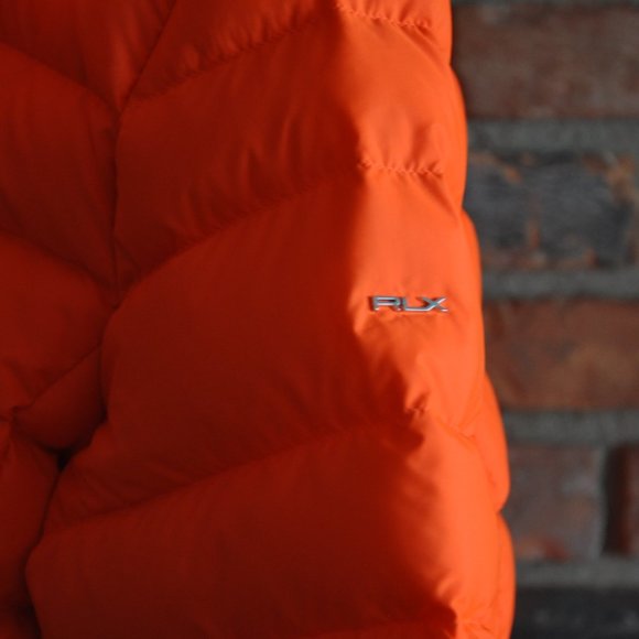Neon Bright ORANGE RLX Ralph Lauren Down Puffer Ski Snowboard JACKET Coat XL - Picture 3 of 8
